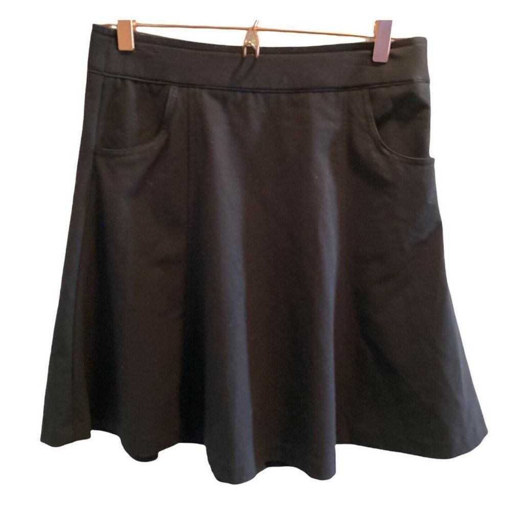 Khakis & Co Womens Black Skater Skirt Size 4 2 Front Pockets